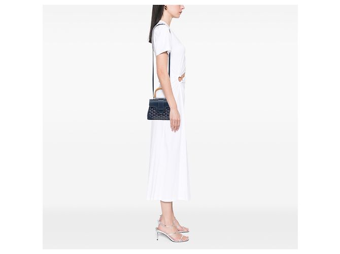 Goyard Blue Mini Goyardine Saigon Structured Blu navy - vista 6
