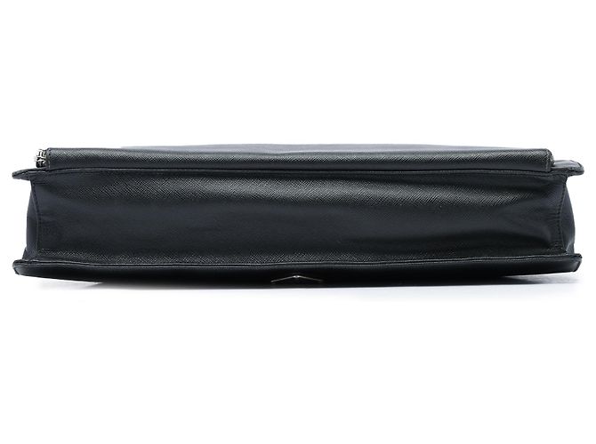 Prada Cartella da viaggio in pelle Saffiano nera con tasca frontale con zip Nero - vista 3