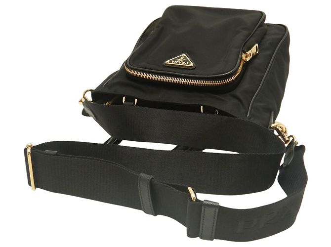 Prada Tessuto Satchel mit schwarzem Saffiano-Besatz - Ansicht 14