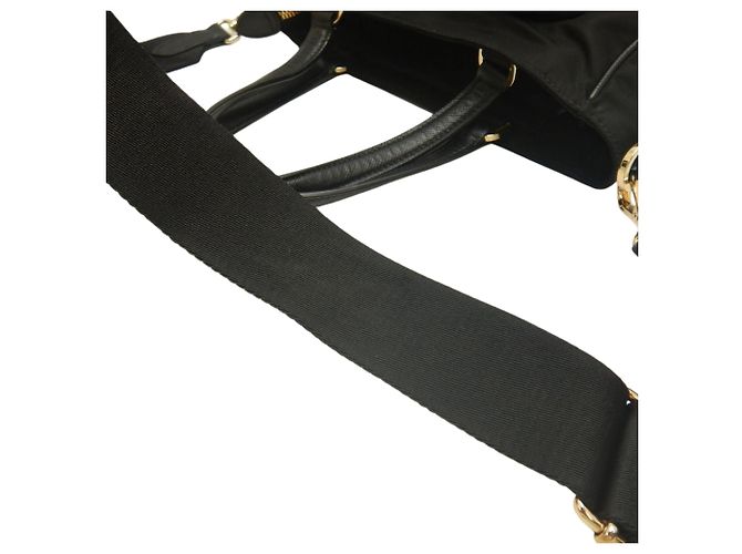 Prada Tessuto Satchel mit schwarzem Saffiano-Besatz - Ansicht 16