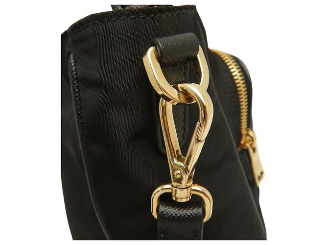 Prada Tessuto Satchel mit schwarzem Saffiano-Besatz - Ansicht 9