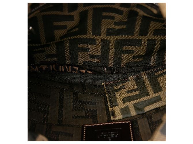 Borsa a tracolla Fendi Brown Zucca Canvas Marrone - vista 4