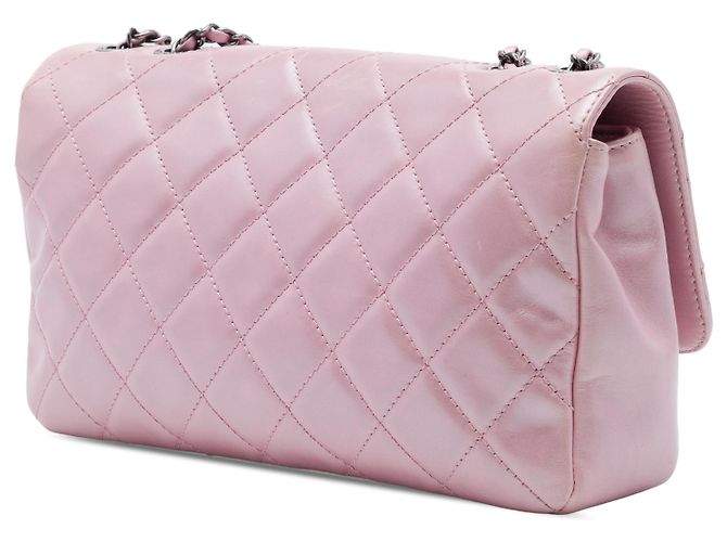 Chanel Pink Medium Quilted Metallic Calfskin Coco Pleats Chain Flap Rosa - vista 2