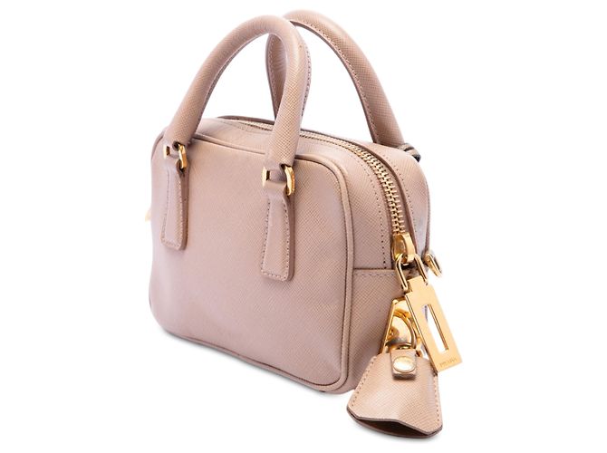 Borsa Prada Brown Mini Saffiano Lux Bauletto Marrone Carne - vista 2
