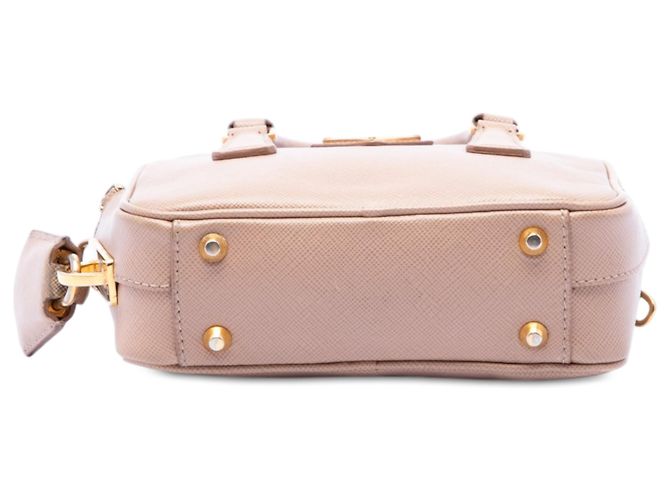 Borsa Prada Brown Mini Saffiano Lux Bauletto Marrone Carne - vista 3