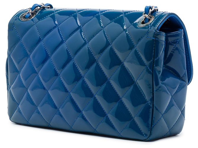 Chanel Blue Medium Quilted Patent Coco Shine Flap - vista 2