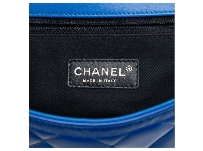 Chanel Blue Medium Quilted Patent Coco Shine Flap - vista 5