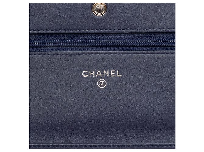 Chanel Blue CC Caviar Wallet On Chain Blu navy - vista 5