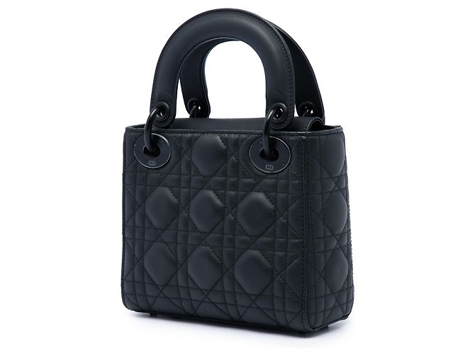Dior Mini Lady Dior in vitello Cannage ultra opaco nero - vista 2