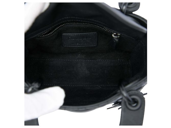 Dior Mini Lady Dior in vitello Cannage ultra opaco nero - vista 4