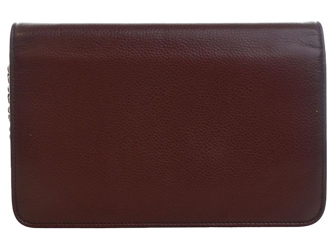 Cartera Chanel Red CC Caviar Wallet On Chain Roja Burdeos - vista 4