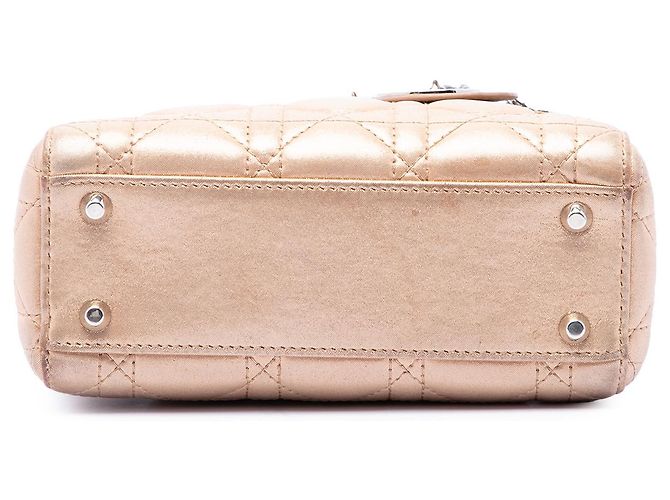Dior Pink Mini Metallic Lambskin Cannage Lady Dior Rosa - vista 3