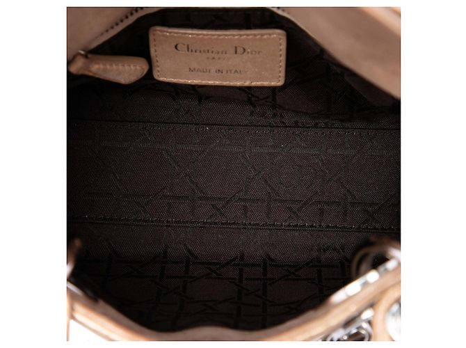 Dior Pink Mini Metallic Lambskin Cannage Lady Dior Rosa - vista 4