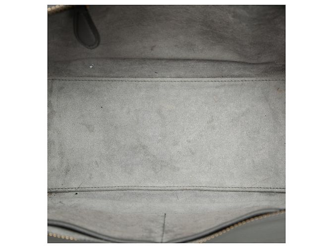 Céline Celine Gray Micro Calfskin Luggage Tote Marrone Grigio antracite - vista 4