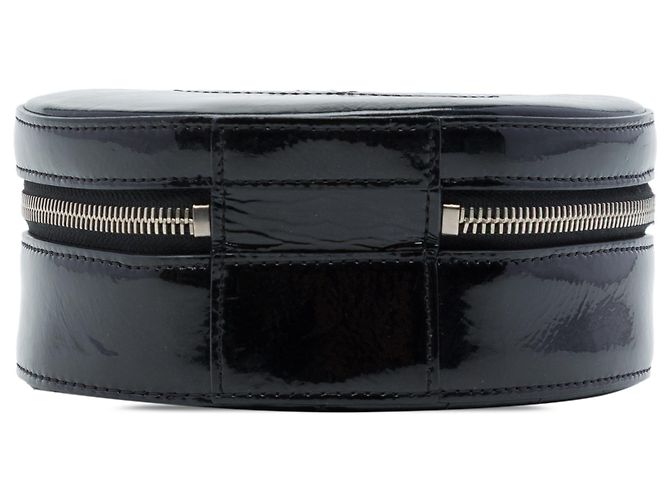 Borsa Chanel Black CC Patent Round as Earth Bag Nero - vista 3