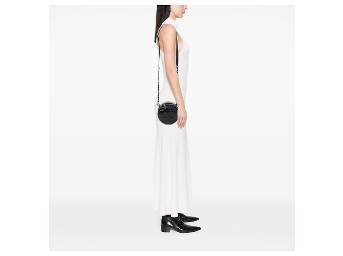 Borsa Chanel Black CC Patent Round as Earth Bag Nero - vista 6