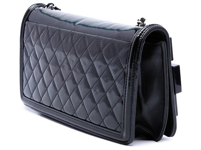 Chanel Boy Brick Horizontal Flap in vernice nera e cristalli acrilici Nero - vista 2