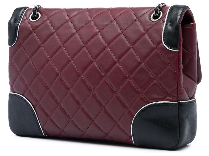 Chanel Red Paris Salzburg Medium Bicolor Quilted Lambskin Tyrolean Flap Rosso - vista 2
