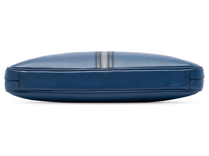 Mala de negócios Prada Blue Saffiano riscada Azul - vista 3