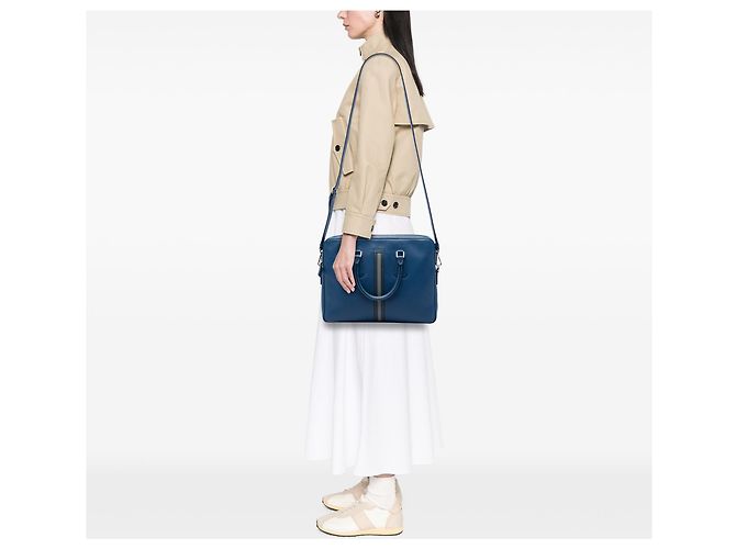 Mala de negócios Prada Blue Saffiano riscada Azul - vista 5