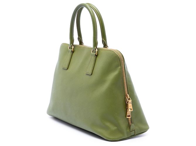 Borsa Satchel Prada Green Large Saffiano Lux Promenade Verde Verde oliva - vista 2