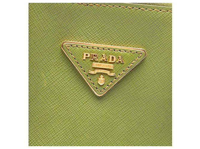Borsa Satchel Prada Green Large Saffiano Lux Promenade Verde Verde oliva - vista 5