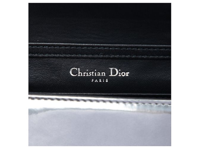 Dior Silver Baby Metallic Patent Microcannage Diorama Flap Argento - vista 5