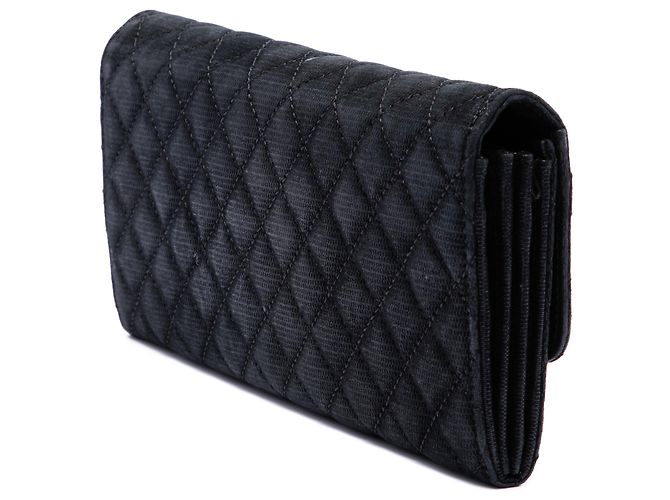 Chanel Black CC Quilted Iridescent Fabric East West Flap Nero - vista 2