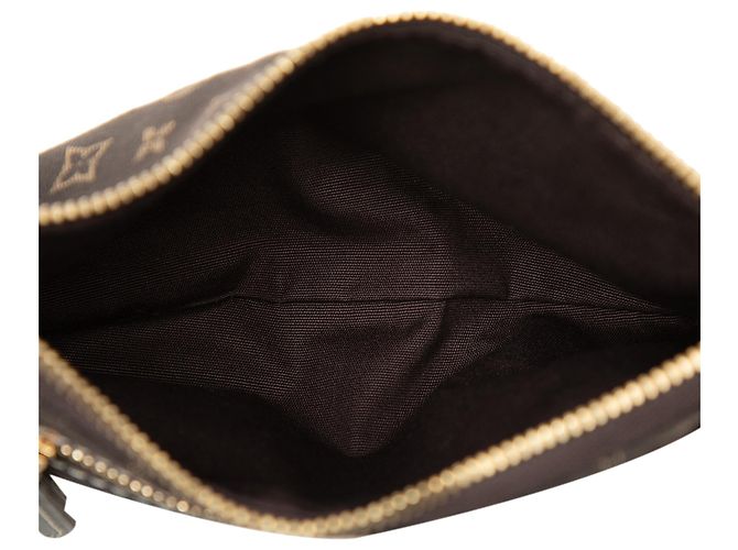 Louis Vuitton Brown Monogram Mini Lin Mini Pochette Accessoires Marrone Marrone scuro - vista 4