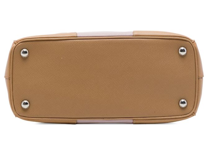 Borsa Prada Galleria Double Zip Small Bicolor in pelle Saffiano Rosa - vista 3
