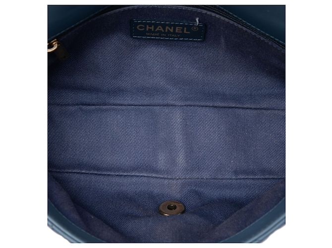 Chanel Blue CC Quilted Calfskin Ombre Flap Blu navy - vista 4