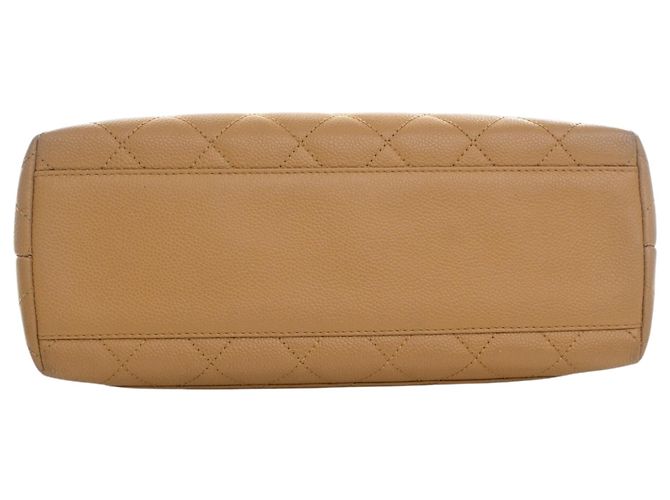 Borsa Chanel Beige CC Quilted Caviar Kelly Top Handle Bag - vista 5