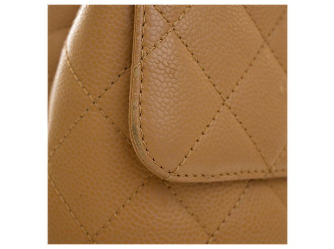 Borsa Chanel Beige CC Quilted Caviar Kelly Top Handle Bag - vista 8
