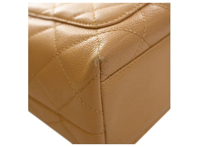 Borsa Chanel Beige CC Quilted Caviar Kelly Top Handle Bag - vista 9
