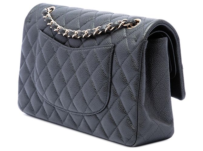 Chanel Black Medium Classic Caviar Double Flap Nero - vista 2