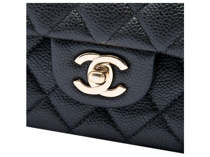 Chanel Black Medium Classic Caviar Double Flap Nero - vista 5