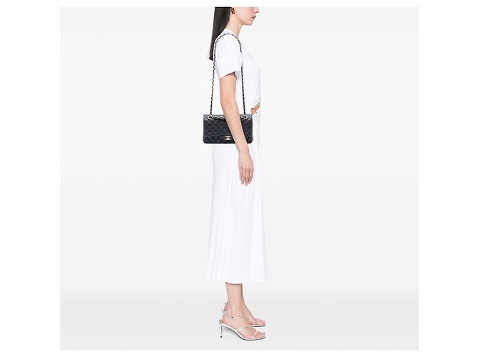 Chanel Black Medium Classic Caviar Double Flap Nero - vista 6