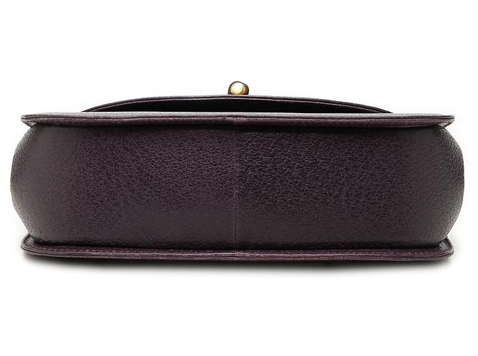 Gucci Purple Small Calfskin Bamboo Top Handle Flap Porpora Viola scuro - vista 3