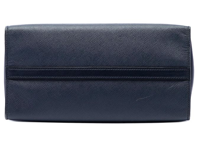 Bolsa Prada Blue City em Saffiano com acabamentos em couro de bezerro Greche Paradigme Azul Azul marinho - vista 3