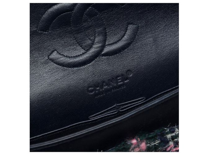 Chanel Green Medium Classic Tweed Double Flap Verde Verde scuro - vista 5
