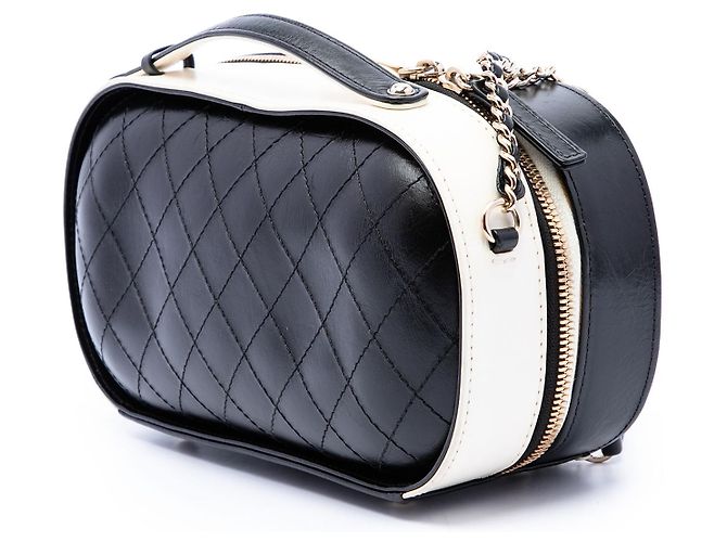 Necessaire Chanel White CC Quilted Crumpled Calfskin Vanity Case Bianco - vista 2