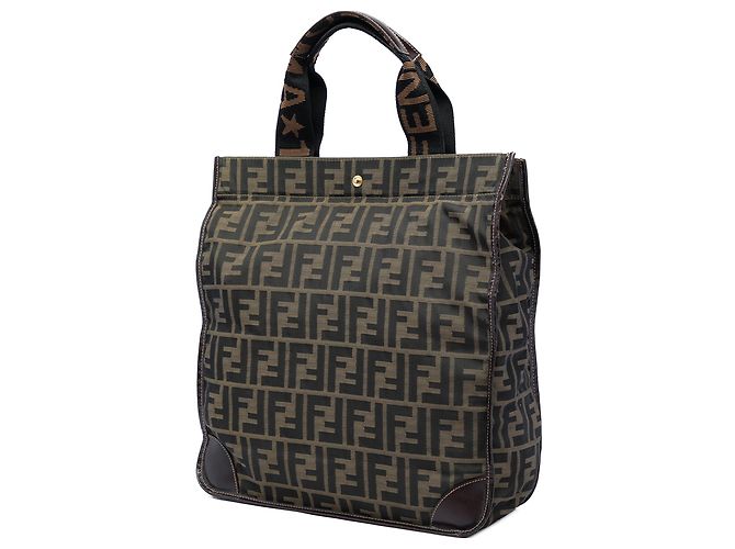 Fendi Shopping Tote aus braunem Zucca Canvas - Ansicht 2