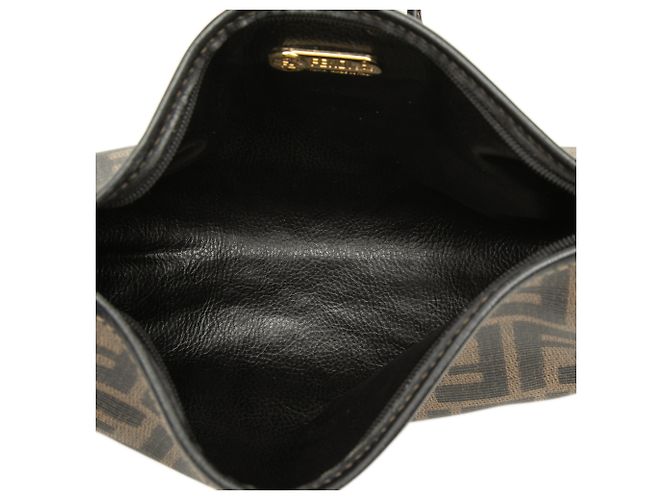 Borsa a tracolla Fendi Brown Zucca Coated Canvas Marrone - vista 4