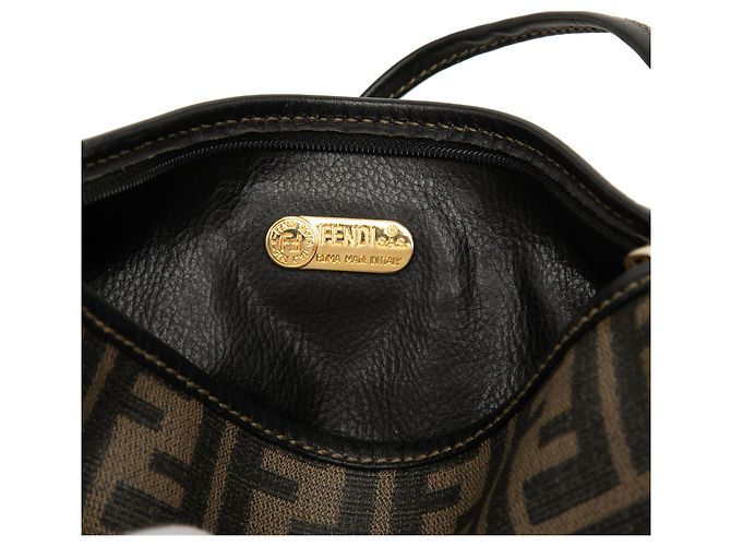 Borsa a tracolla Fendi Brown Zucca Coated Canvas Marrone - vista 5