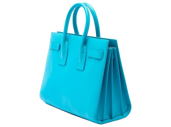 Saint Laurent Blue Small Leather Sac De Jour Satchel - vista 2