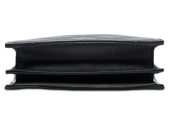 Saint Laurent Bolsa Crossbody Le Maillon em couro de bezerro acolchoado preto com corrente quadrada - vista 3
