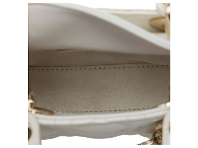 Dior White Micro Lambskin Cannage Lady Dior Bianco - vista 4