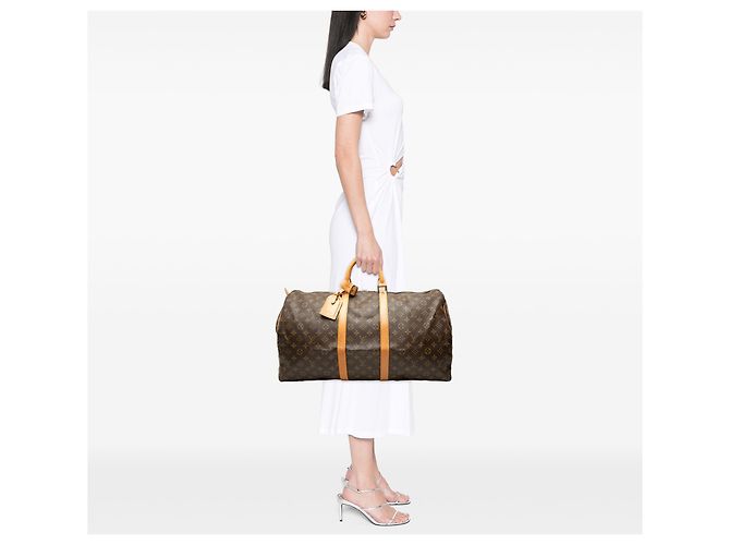 Louis Vuitton Brown Monogram Keepall 55 Marrone - vista 6