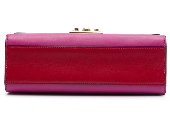 Padlock Borsa a tracolla Gucci Medium Bicolor in pelle rosa con lucchetto - vista 3