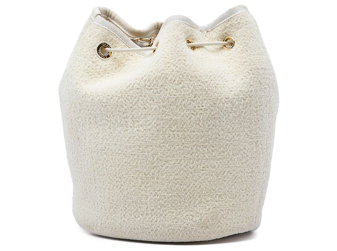 Borsa a secchiello Deauville Small in tweed bianco Chanel - vista 2